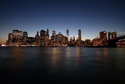 City lit up at night