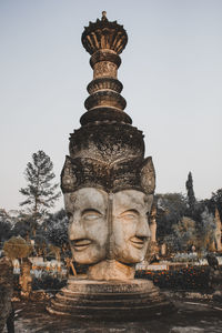 Statue of temple against clear sky