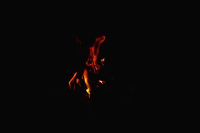 Close-up of bonfire at night