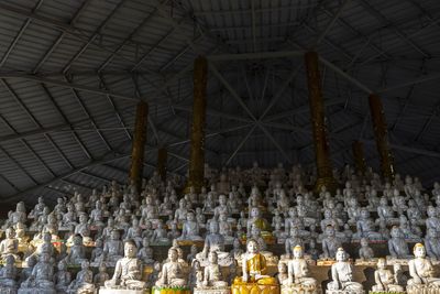 Low angle view of statues in building