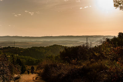 Scenic view of landscape against sky during sunset