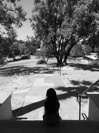 Woman relaxing in park