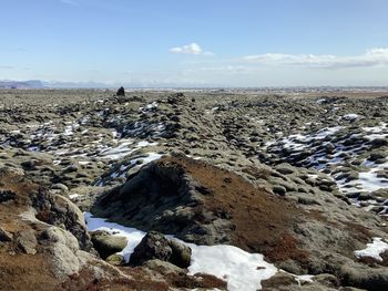 Landscape of lava fields as far as the eye can see