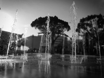 Close-up of water splashing against fountain