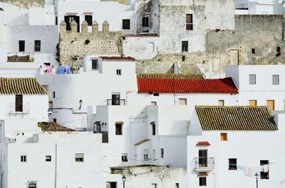 Low angle view of residential structures