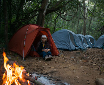Tent in forest