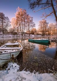 Boats in lake