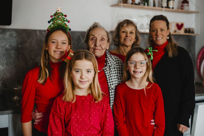 Christmas portrait of three-generations of females