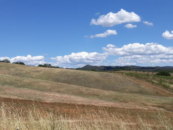 Scenic view of land against sky