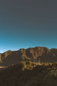 Scenic view of field against clear sky