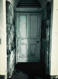 Closed door of old building