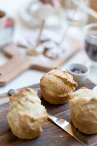 Close-up of bread on table