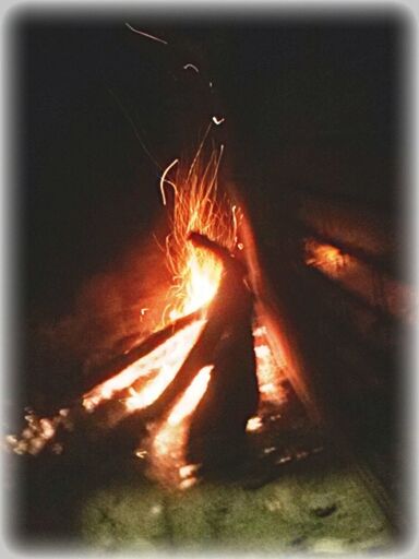 transfer print, auto post production filter, night, burning, fire - natural phenomenon, flame, illuminated, glowing, dark, motion, orange color, close-up, heat - temperature, sunset, outdoors, silhouette, long exposure, fire, no people