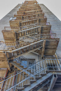 Low angle view of spiral staircase of building