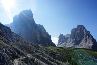 Scenic view of mountains against clear sky