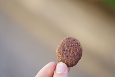 Close-up of hand holding ice cream