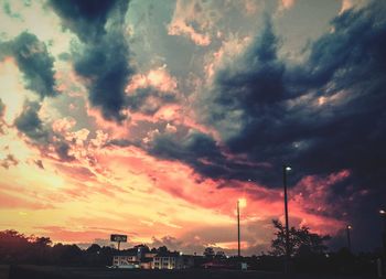 Scenic view of dramatic sky during sunset