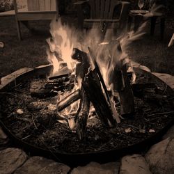 View of fireplace