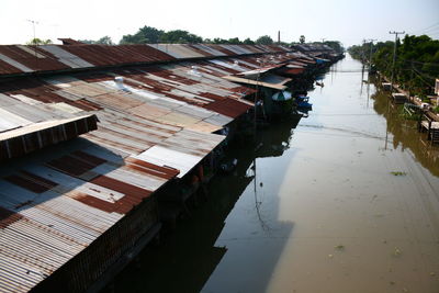 Reflection of built structures in water