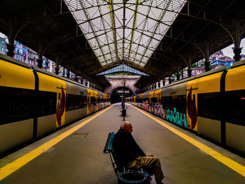 Train at railroad station