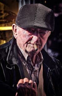 Portrait of man wearing hat