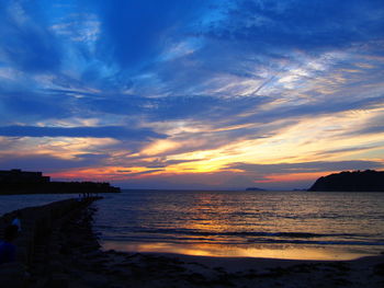 Scenic view of sea during sunset