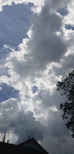 Low angle view of silhouette building against sky