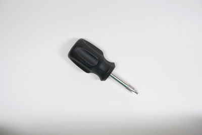 High angle view of pen on white background