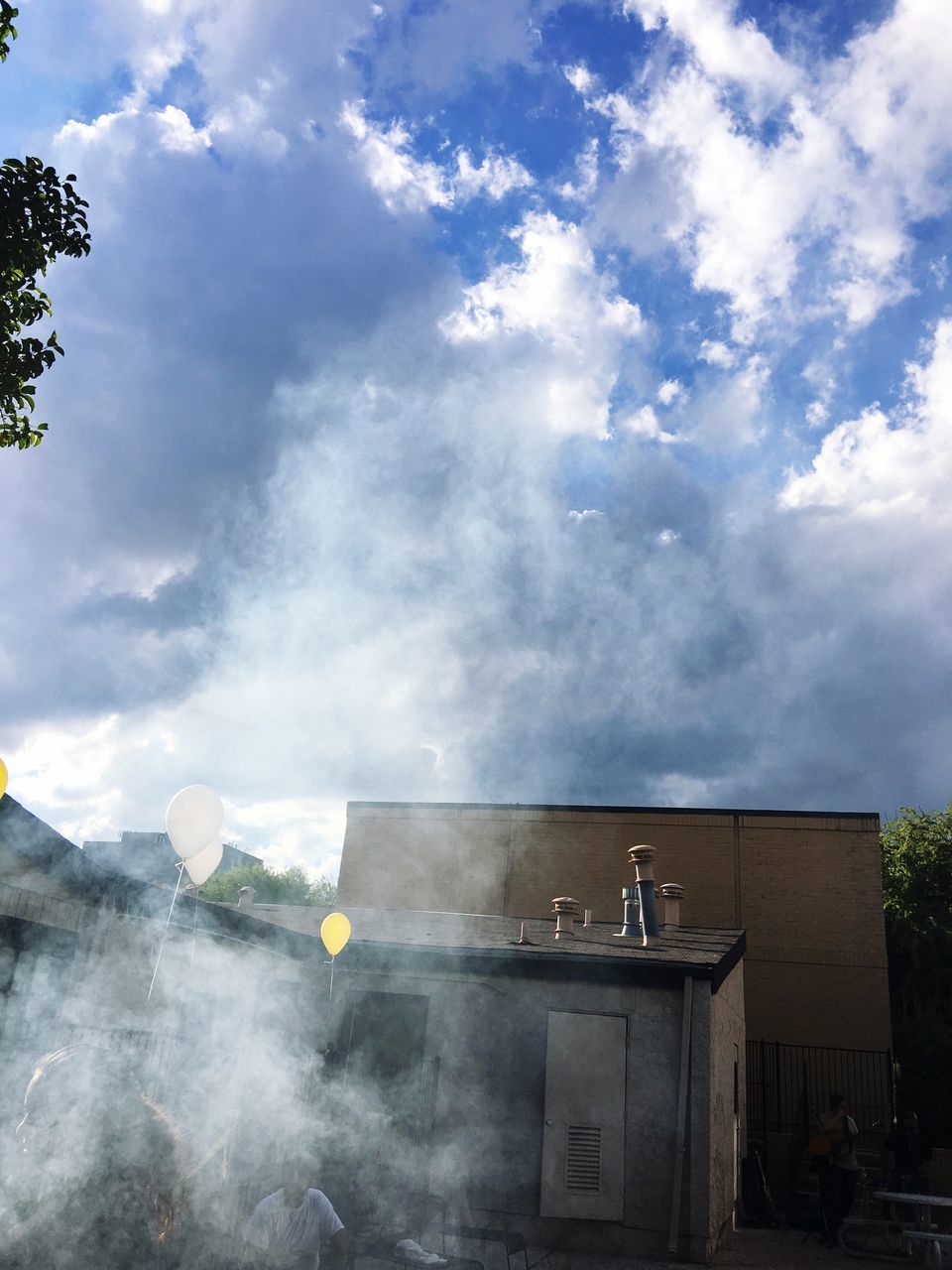 built structure, architecture, sky, cloud - sky, building exterior, low angle view, day, cloud, outdoors, cloudy, tall - high, multi colored, cumulus cloud, no people