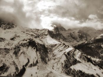 Scenic view of dramatic landscape against sky