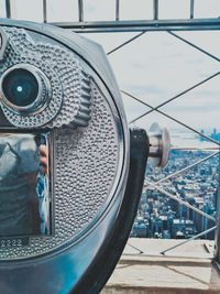 Close-up of coin operated binoculars