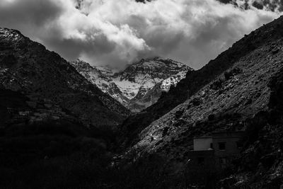 Low angle view of mountains against sky