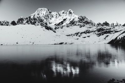 Scenic view of lake and mountains