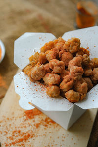 Close-up of food on table