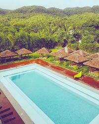 High angle view of swimming pool
