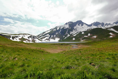 Scenic view of mountains against sky