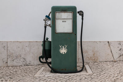 Vintage filling station on wall