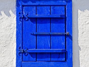 Close-up of closed door of building