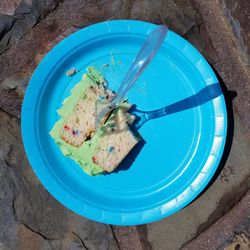 High angle view of breakfast in plate