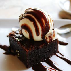 Close-up of ice cream in plate