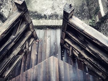 Low angle view of abandoned building