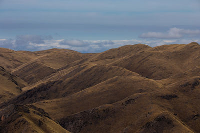 Scenic view of arid landscape against sky