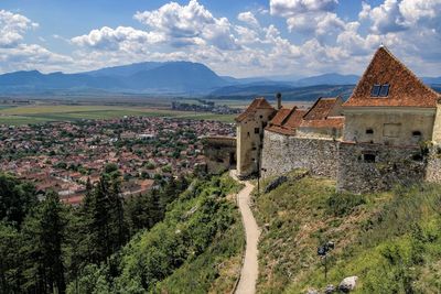 Aerial view of a town