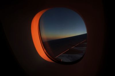 Close-up of airplane window