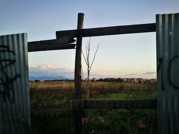 Agricultural field against sky