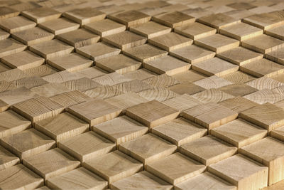 Abstract pattern of pine planks. wood blanks form texture. handicraft hobby