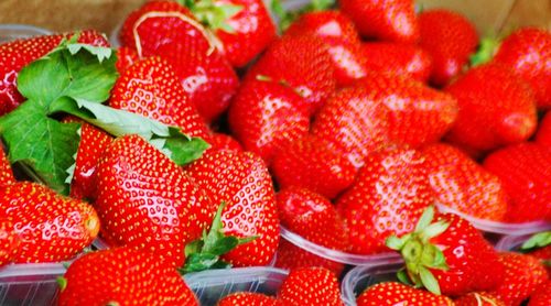 Full frame shot of strawberries