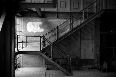 Staircase of building at night