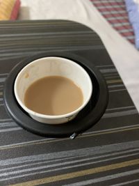 High angle view of coffee on table