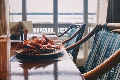 Close-up of food on table